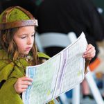 Little girl dressed in Celtic costume