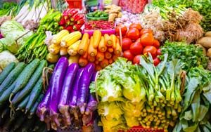 vegetables at a farmers' market